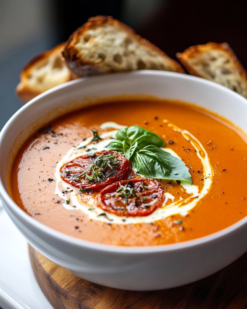 Sopa de Tomate Asado y Ajo