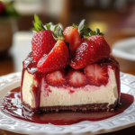 Tarta de Queso de Fresa en Espiral