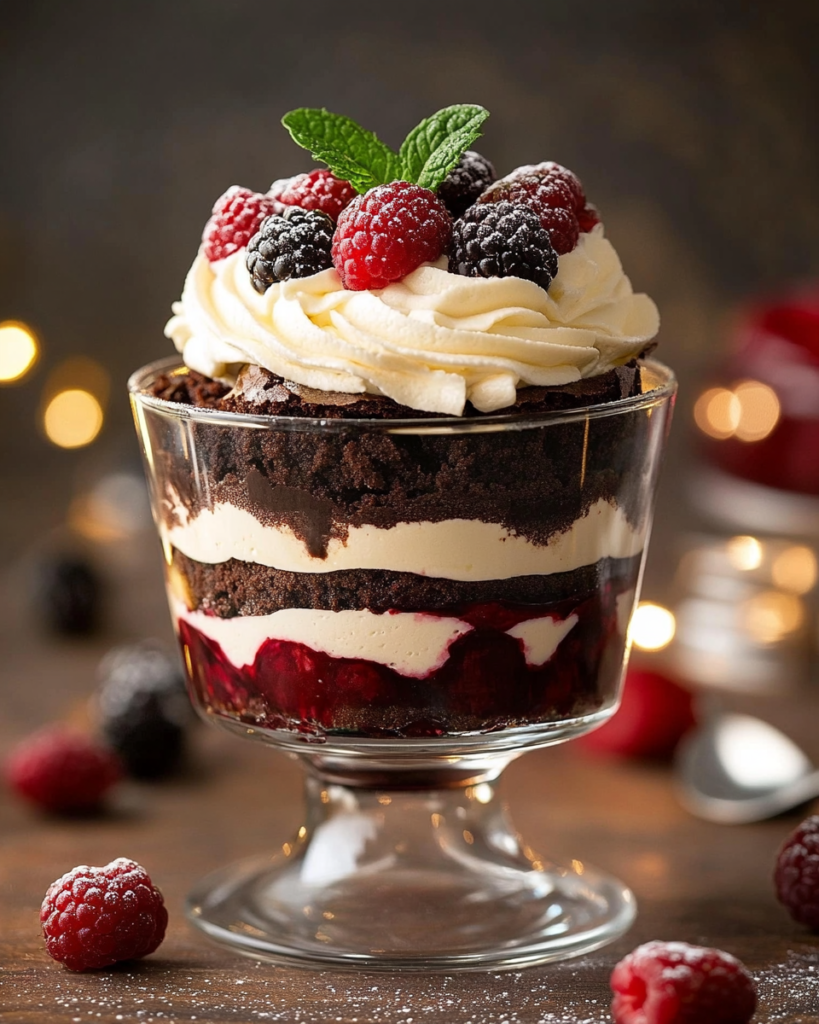 Trifle de Brownie Festivo en Porción Individual