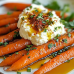 Zanahorias Asadas con Ricotta Batida y Miel Picante