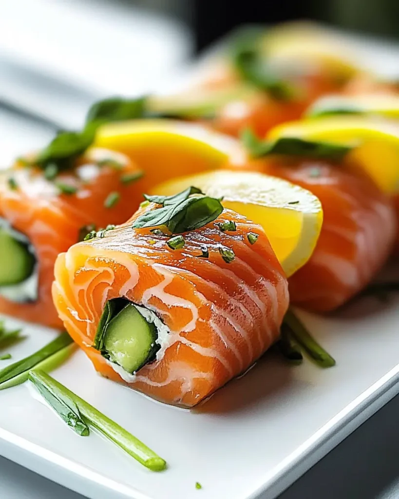 Rollos de Salmón con Limón y Albahaca First Image First Image