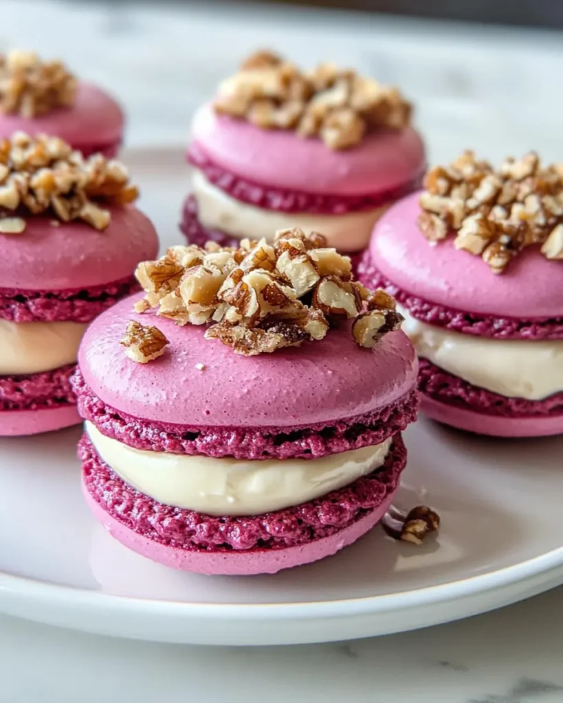 Macarons de Remolacha con Crujiente de Queso de Cabra y Nueces First Image First Image