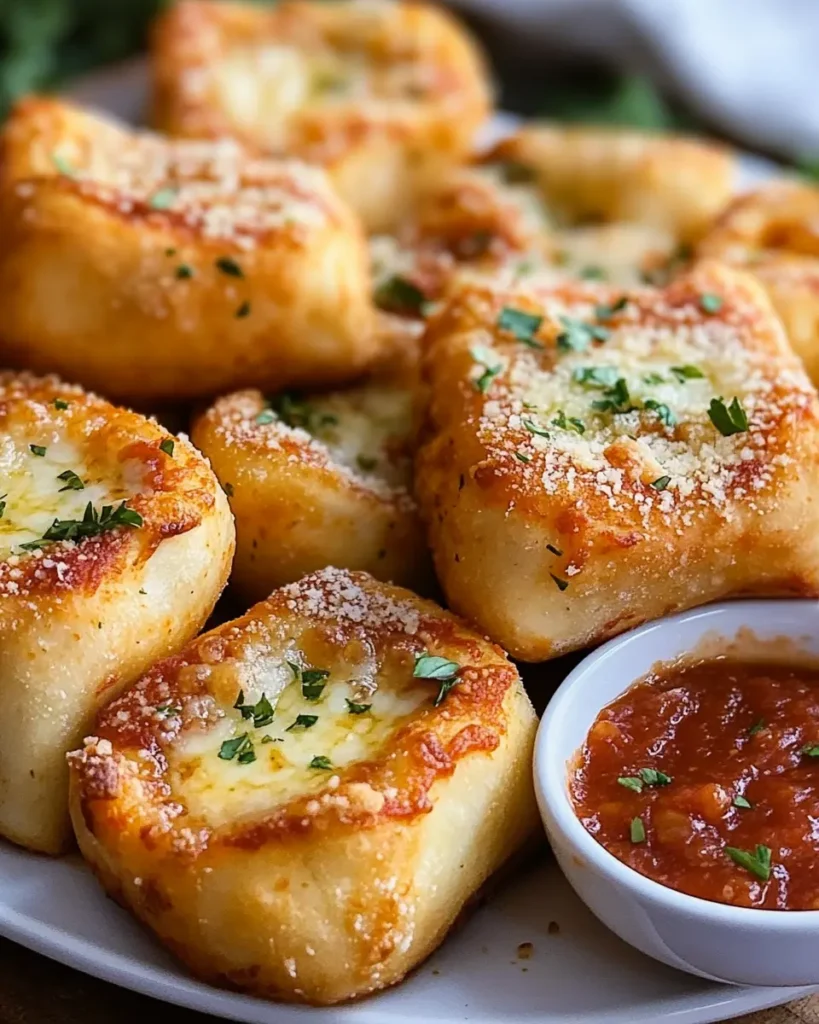 Rollos de Pizza Rellenos de Mozzarella Crujiente con Mantequilla de Ajo First Image First Image