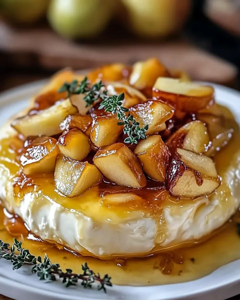 Brie al Horno con Manzanas Caramelizadas y Tomillo First Image First Image