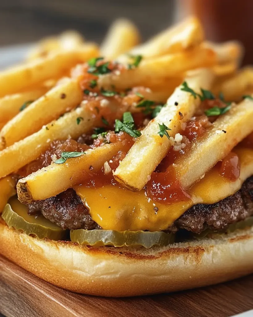 Papas Fritas al Horno con Cheeseburger First Image First Image