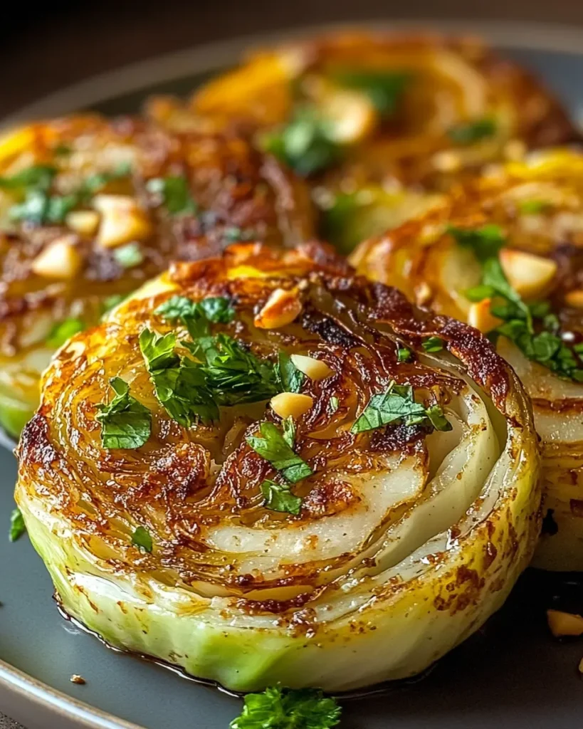 Steaks de repollo al horno con ajo First Image First Image