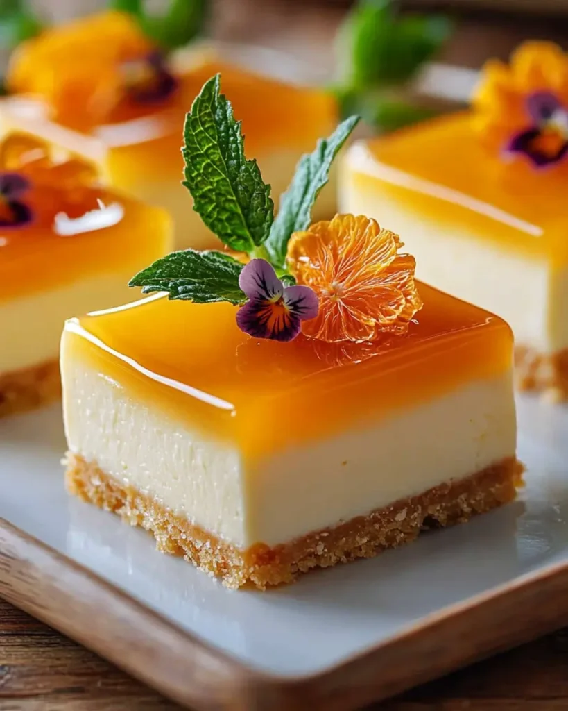 Tarta de Queso Naranja en Cuadrados First Image First Image