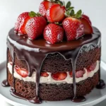Pastel de Chocolate con Relleno de Fresas Frescas First Image First Image