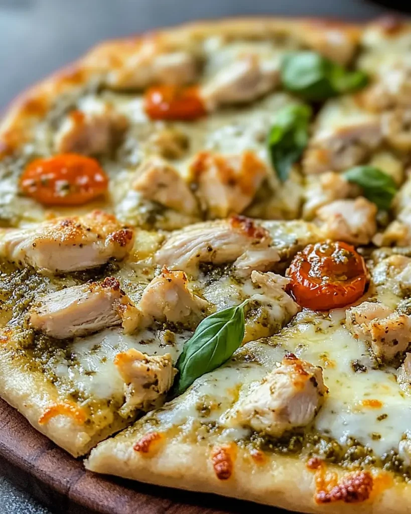Pizza de Pollo Pesto y Queso First Image First Image