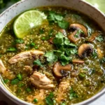 Sopa Verde de Pollo con Quinoa, Champiñones y Hierbas Frescas First Image First Image