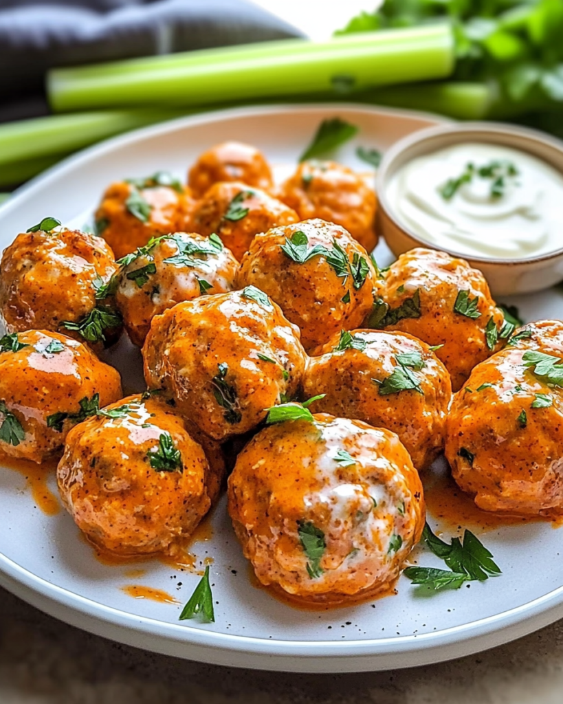 Albóndigas de Pollo Buffalo Cremosas en Crockpot