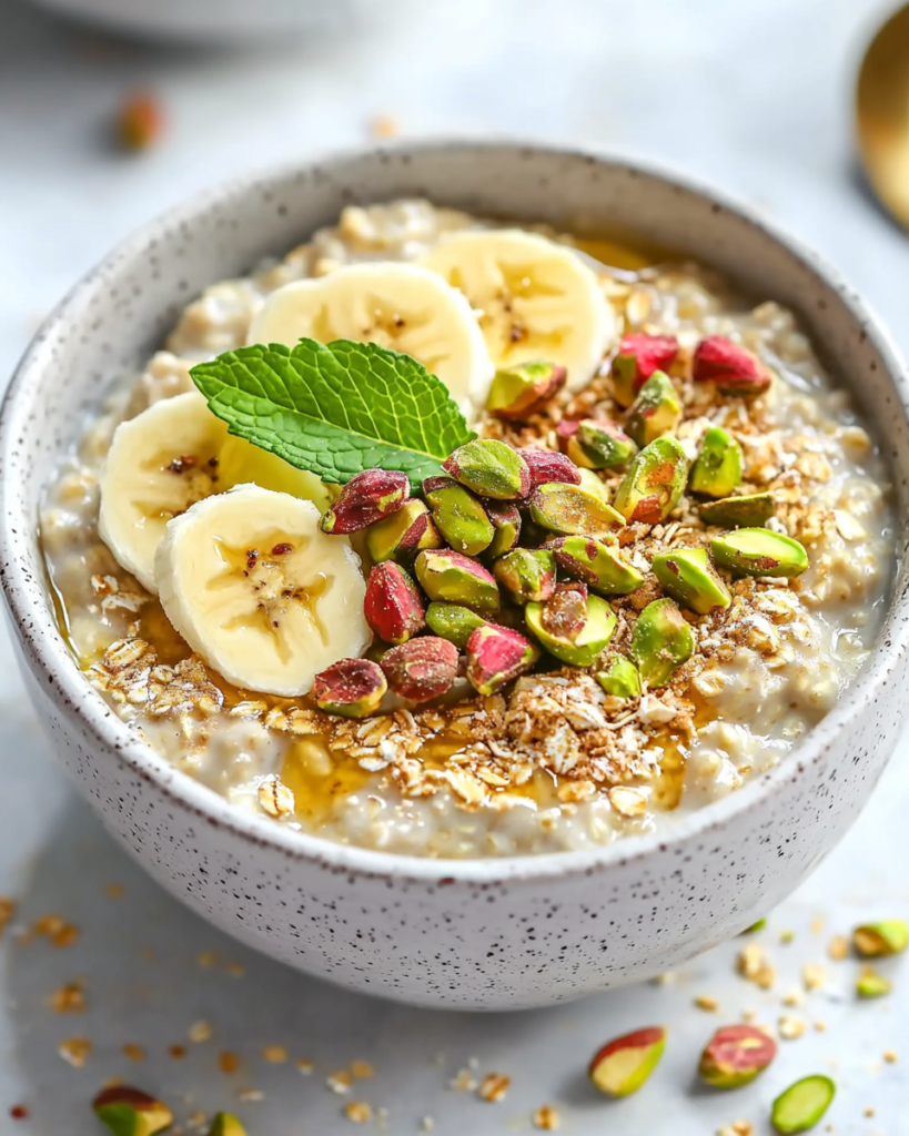 Avena Nocturna de Pistacho: Un Sueño Cremoso para Tus Mañanas
