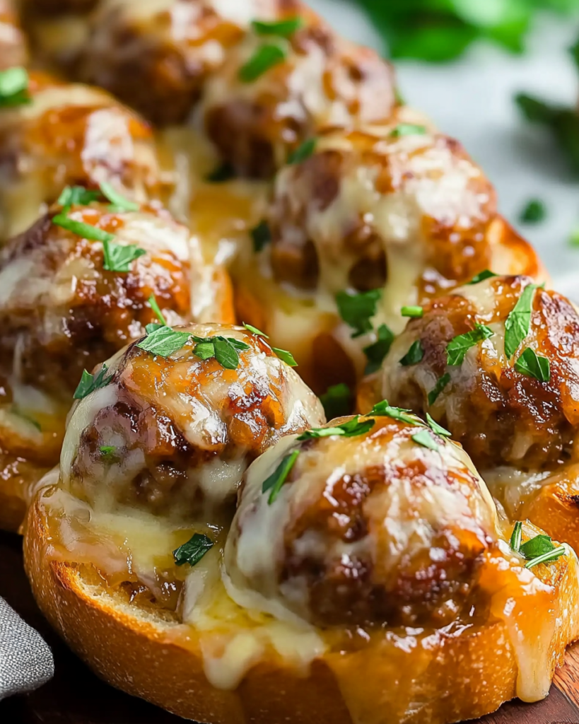 Bocadillos de Albóndigas a la Cebolla Francesa