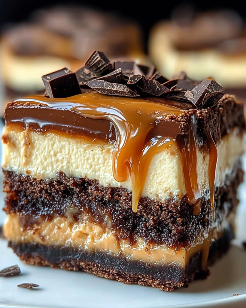 Brownies de Cheesecake con Caramelo y Milky Way