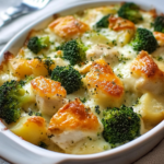 Cazuela de Pollo, Brócoli y Papa al Horno