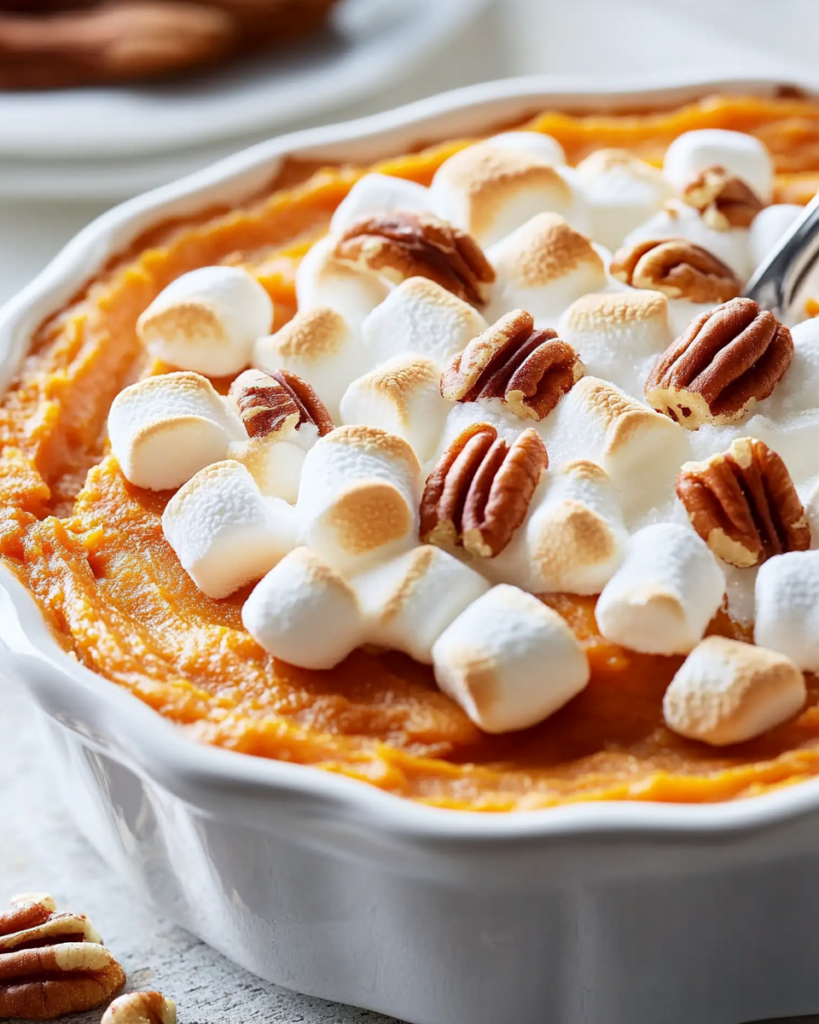 Cazuela dulce de batata con malvaviscos y nueces pecanas