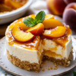Cheesecake de Durazno con Cobertura Crumble