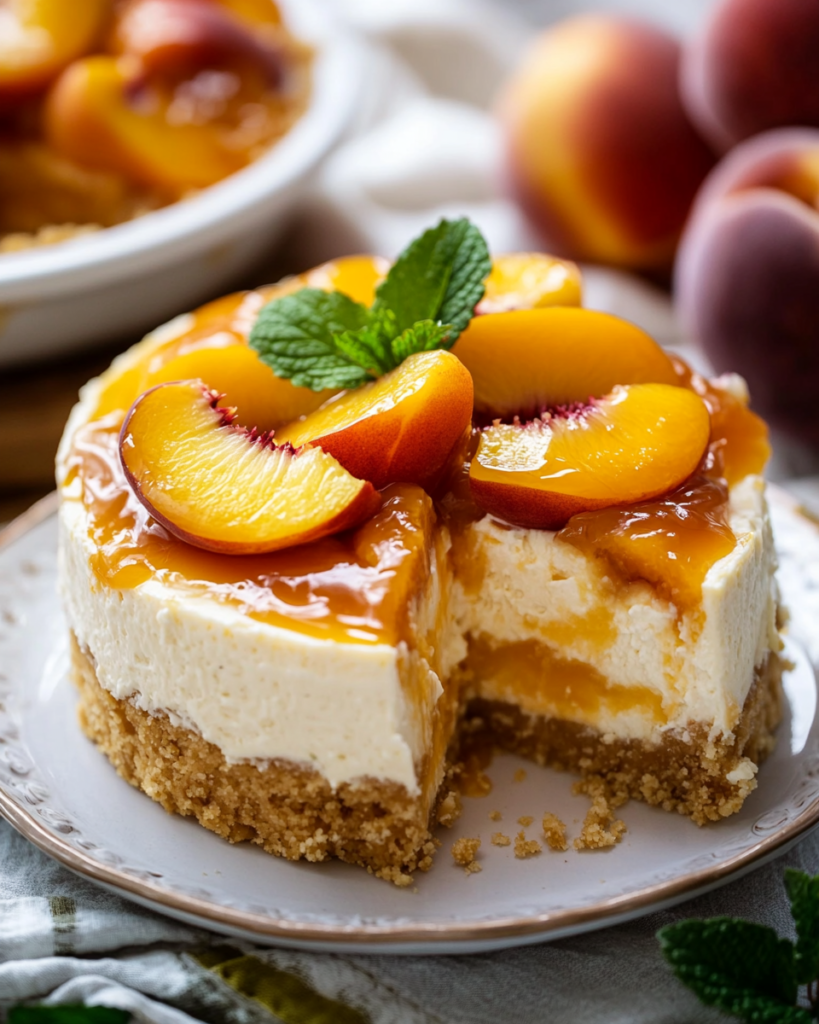 Cheesecake de Durazno con Cobertura Crumble