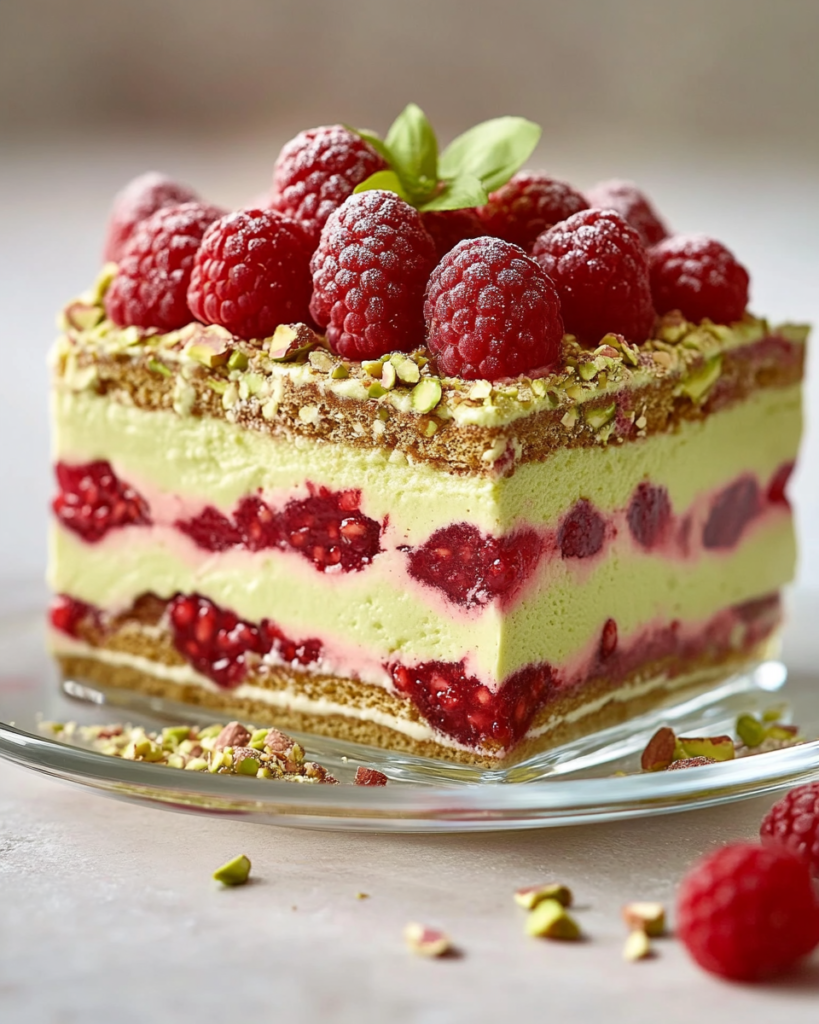 Delicia de Tiramisu de Pistacho y Frambuesa