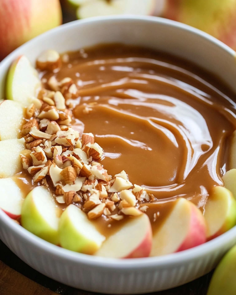 Dip de Manzana con Crema de Queso y Caramelo