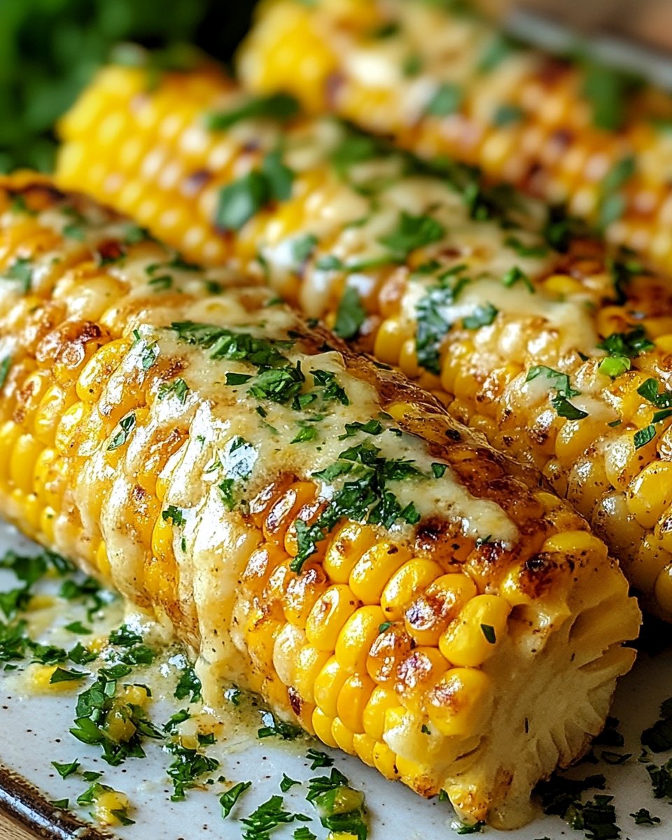 Elote con Mantequilla de Ajo y Queso