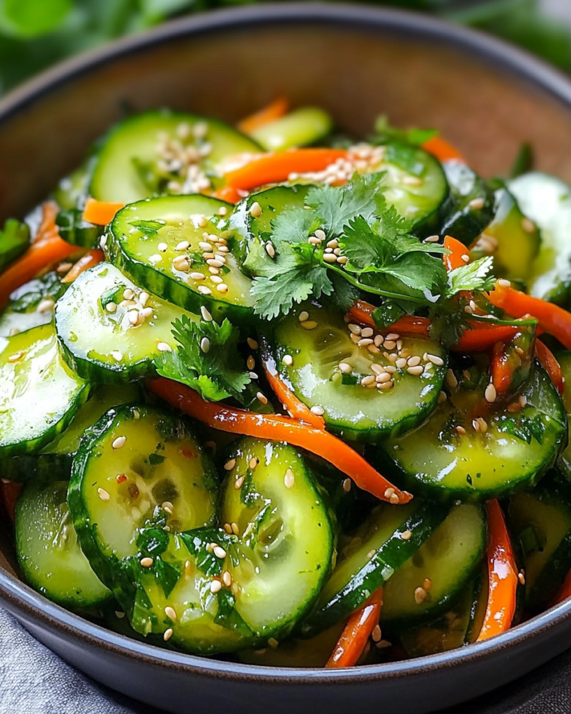Ensalada Asiática de Pepino Refrescante