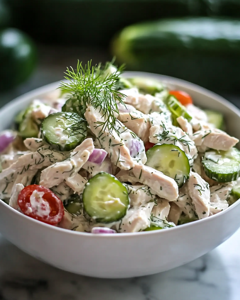 Ensalada de Pollo con Pepinillos y Eneldo