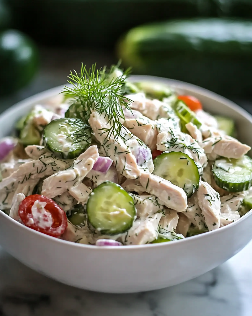 Ensalada de Pollo con Pepinillos y Eneldo