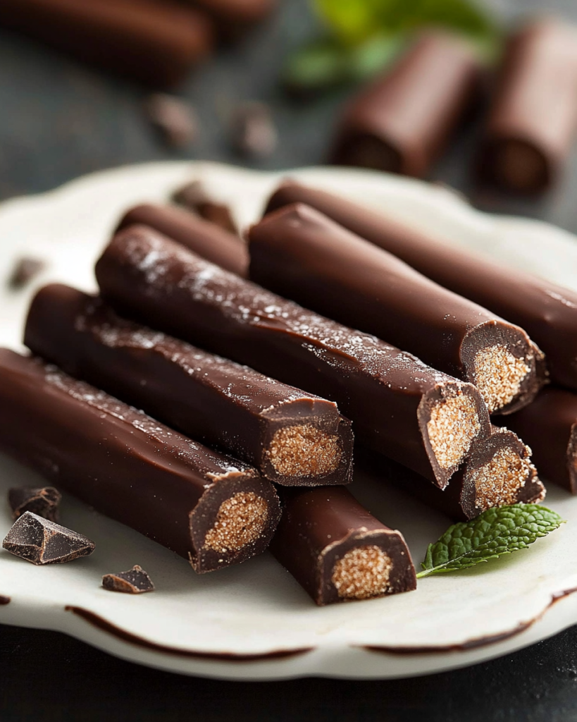 Galletas de Chocolate en Forma de Cigarro