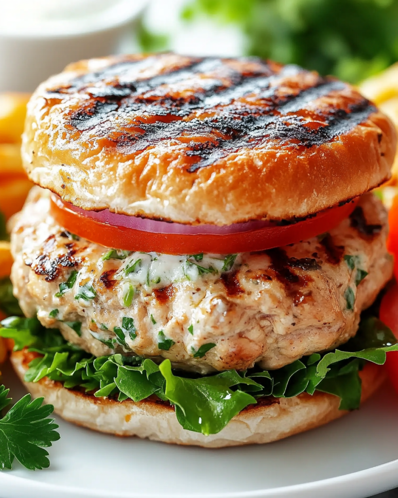 Hamburguesas Griegas de Pollo Jugosas y Sabrosas