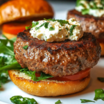Hamburguesas de Res Rellenas de Feta y Bajas en Carbohidratos