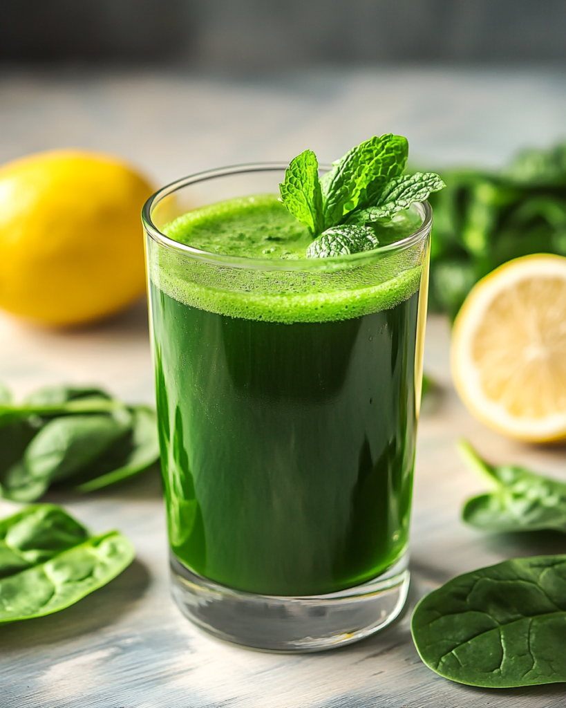 Jugo Fresco de Espinacas y Manzana