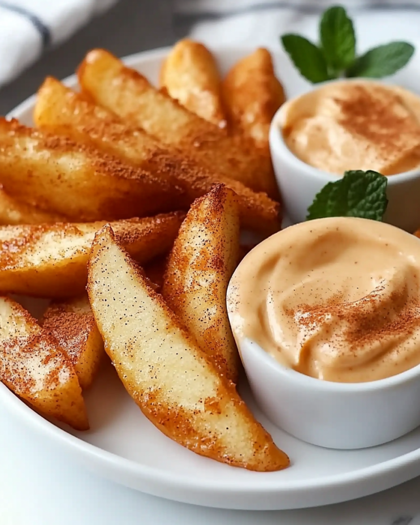Manzanas Crujientes al Aire con Salsa de Crema Batida de Caramelo