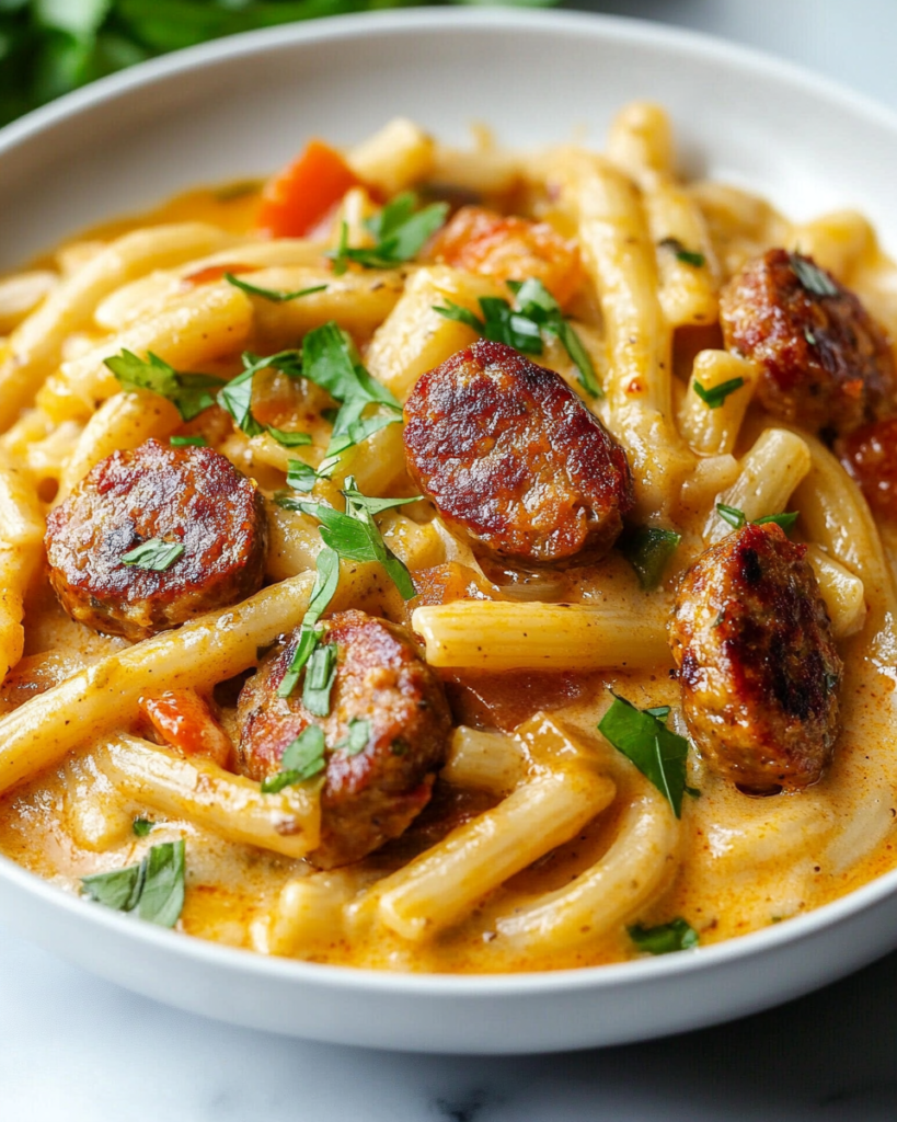 Pasta Cajún Cremosa con Salchicha en Una Sola Olla