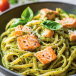 Pasta Cremosa con Salmón y Pesto