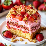 Pastel Crujiente de Fresa