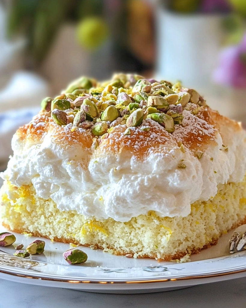 Pastel Nube de Limón y Pistacho con Ricotta
