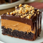 Pastel Pegajoso de Chocolate y Mantequilla de Cacahuate