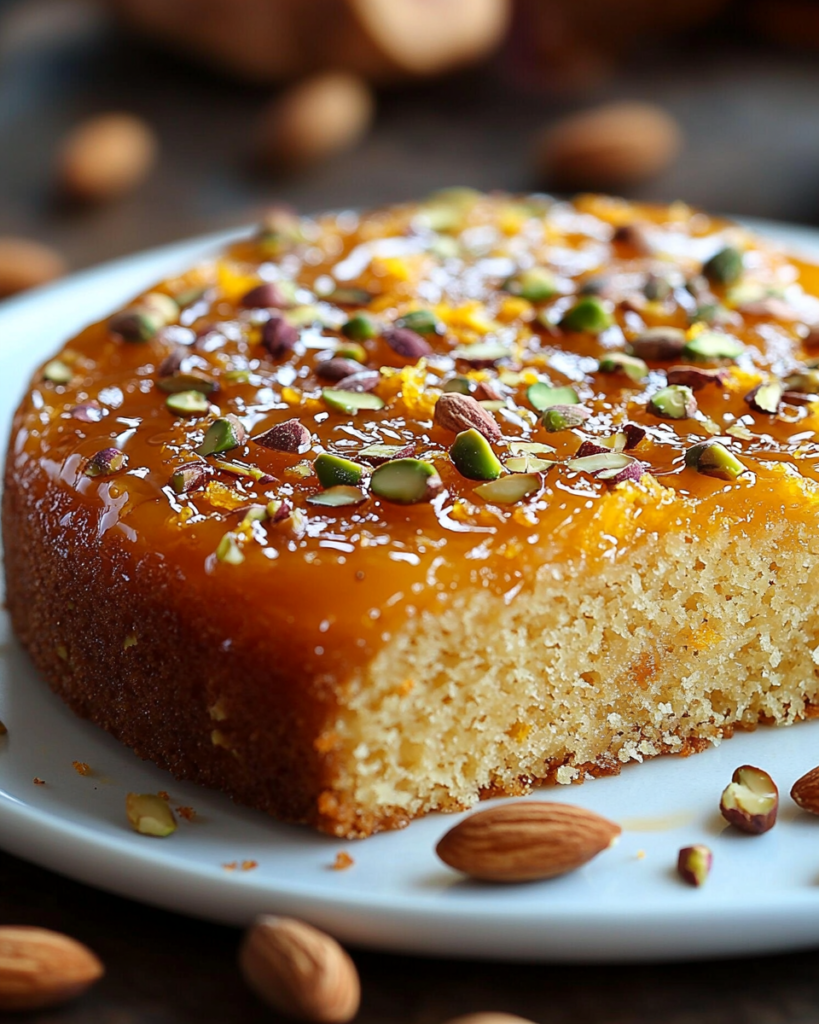 Pastel de Naranja, Pistacho y Almendra