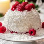 Pastel de Nieve de Coco y Frambuesa