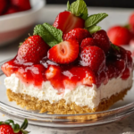 Pastel de Queso con Fresas en un Solo Paso