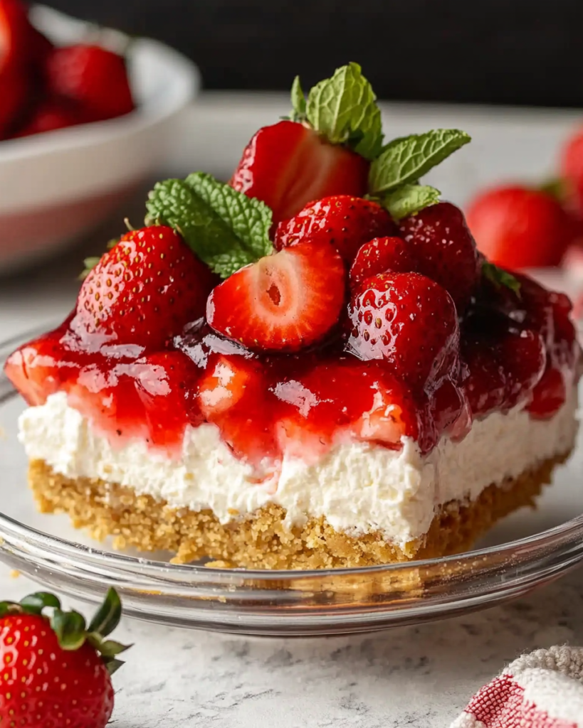 Pastel de Queso con Fresas en un Solo Paso