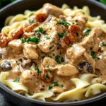Pollo Stroganoff Dorado con Semilla de Wattleseed