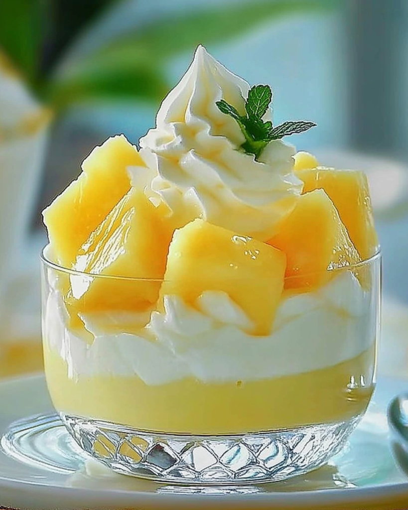Postre de Crema de Piña Sin Horno