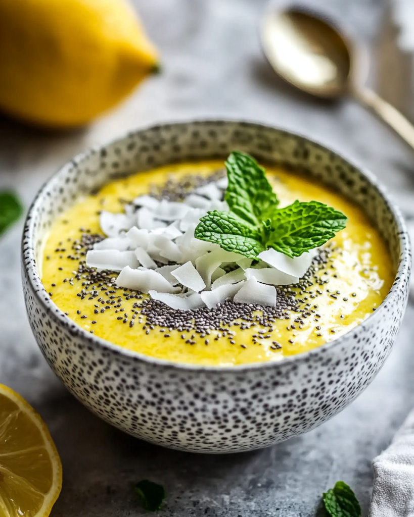 Pudín de Chía de Limón con Crema de Coco