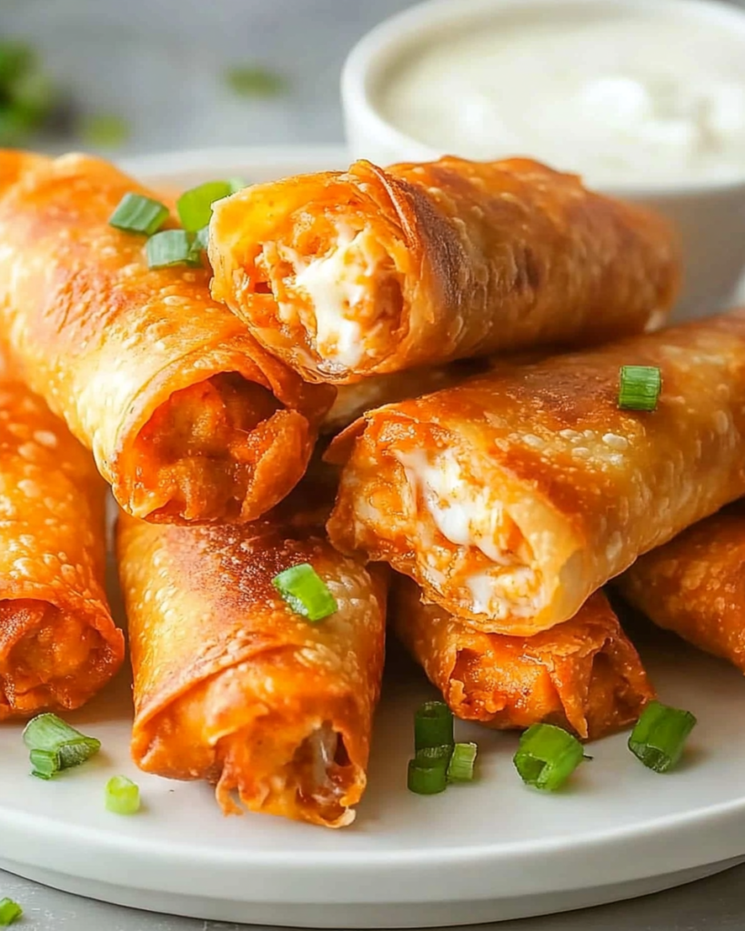 Rollitos de Huevo de Quesadilla de Pollo Buffalo Crujientes