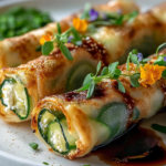 Rollitos de Primavera de Calabacín y Requesón al Aire