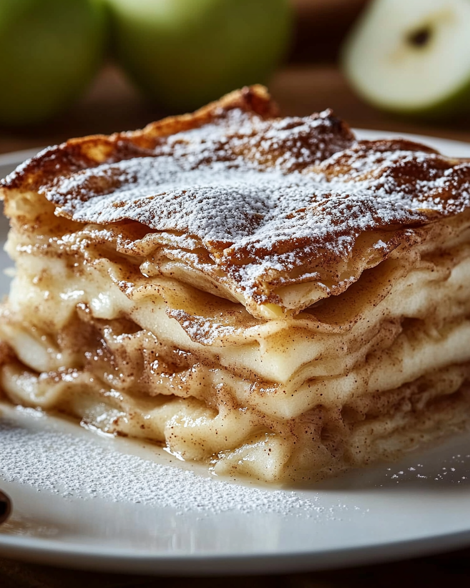 Rollos de Canela y Manzana en Lasaña