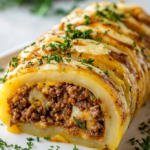 Rollos de Carne y Papa con Queso