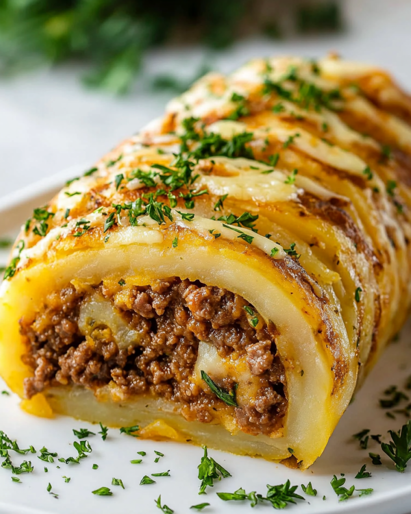 Rollos de Carne y Papa con Queso